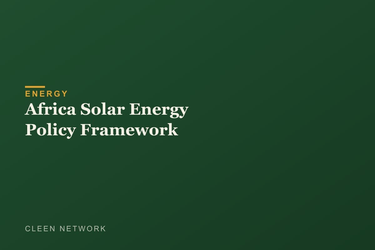 Africa Solar Energy Policy Framework