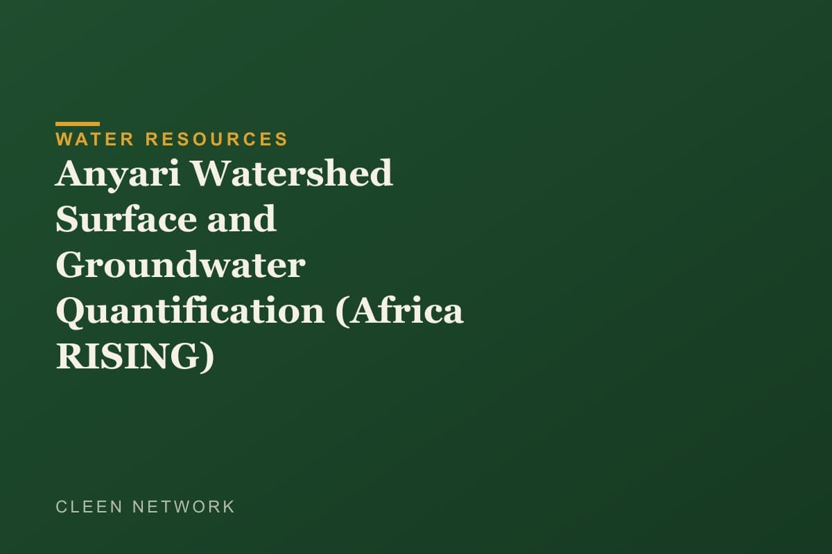 Anyari Watershed Surface and Groundwater Quantification (Africa RISING)
