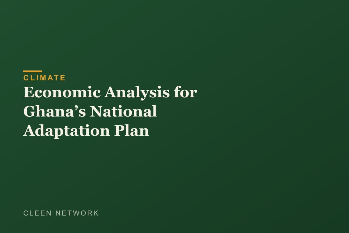 Economic Analysis for Ghana’s National Adaptation Plan