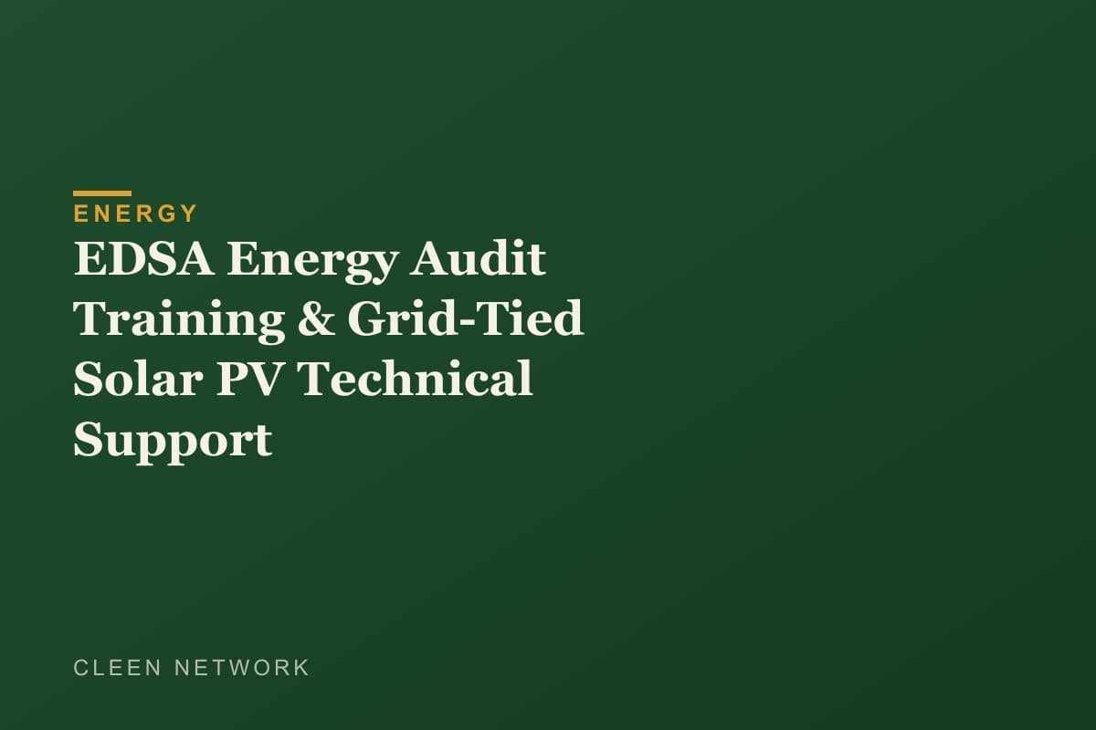 EDSA Energy Audit Training & Grid-Tied Solar PV Technical Support