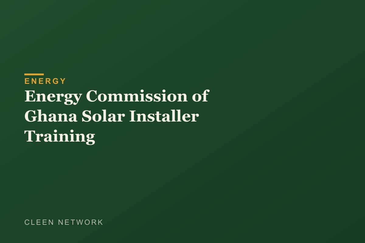 Energy Commission of Ghana Solar Installer Training