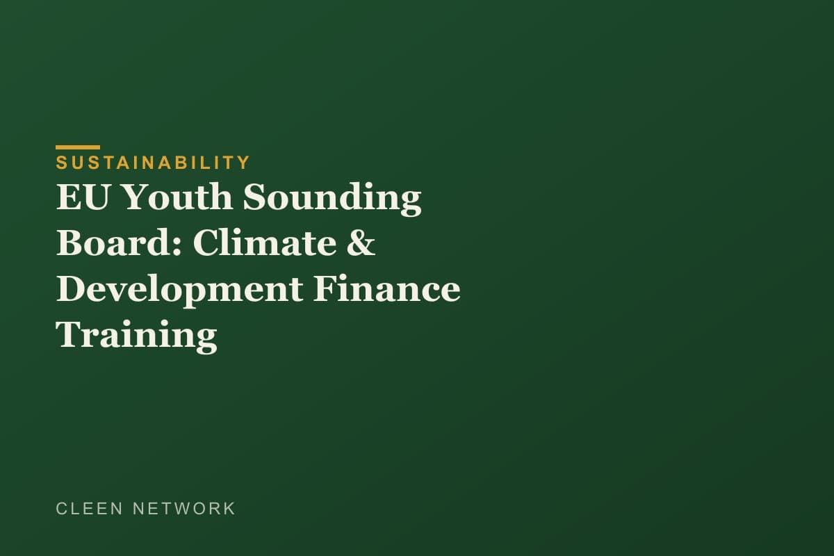 EU Youth Sounding Board: Climate & Development Finance Training