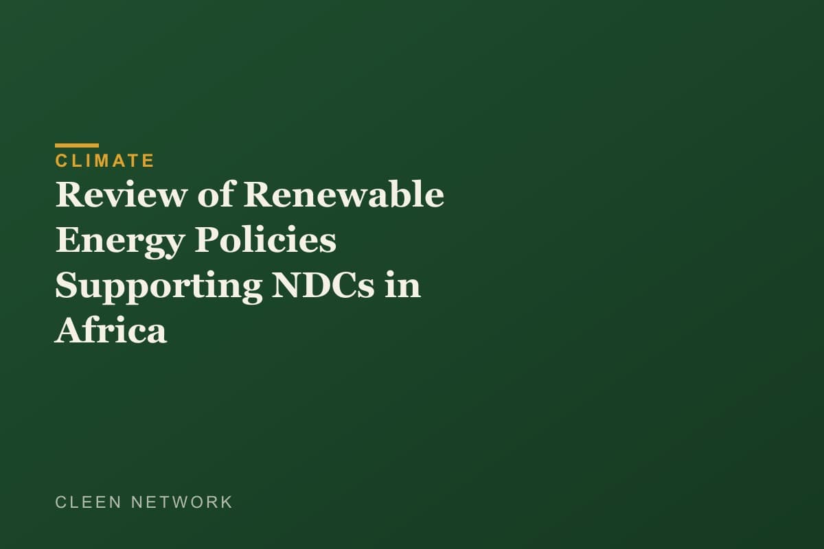 Review of Renewable Energy Policies Supporting NDCs in Africa