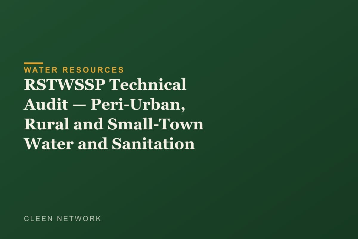 RSTWSSP Technical Audit — Peri-Urban, Rural and Small-Town Water and Sanitation