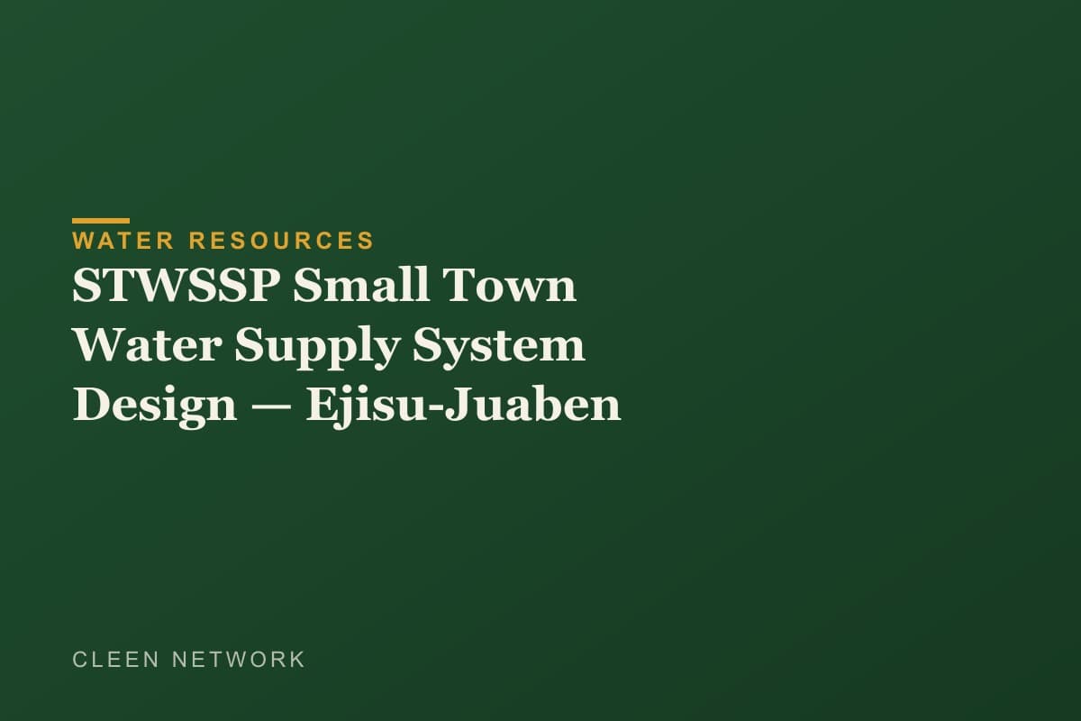 STWSSP Small Town Water Supply System Design — Ejisu-Juaben
