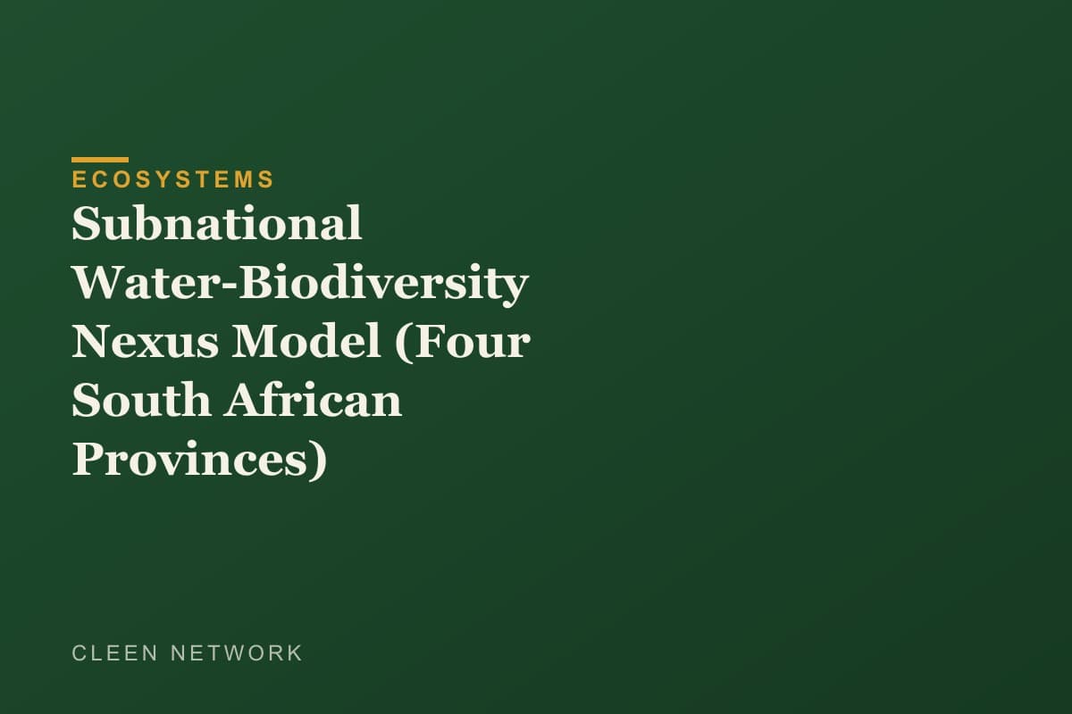 Subnational Water-Biodiversity Nexus Model (Four South African Provinces)
