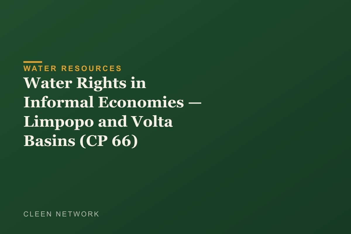 Water Rights in Informal Economies — Limpopo and Volta Basins (CP 66)